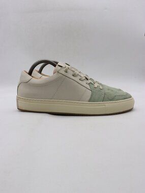 Greats Brooklyn Shoes Men's Size 8.5 Suede Leather White Green Low Top Sneakers